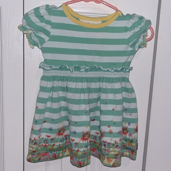 💟 5/$25 Matilda Jane Green Striped Dresss - Picture 2 of 4